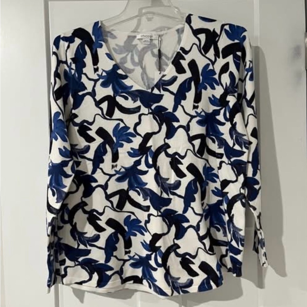 CHICOS ELLA V NECK SWEATER CHICOS 1 MISSES SMALL/8. NWT! - Picture 5 of 7